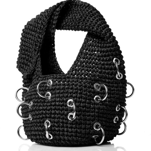 NEW LADO BOKUCHAVA PIERCED EIGHT HANDBAG MINI BLACK